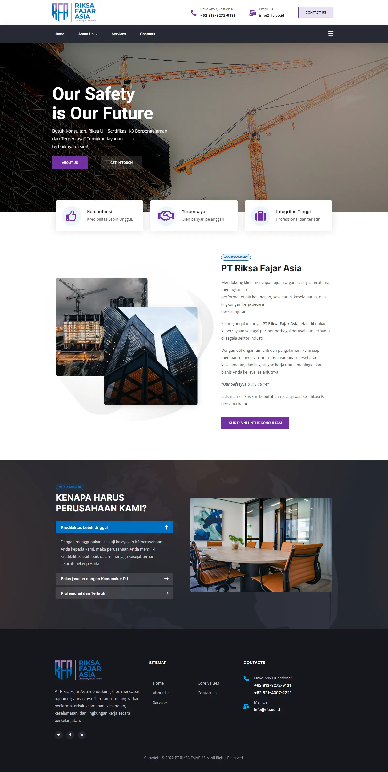 Tampilan website RFA