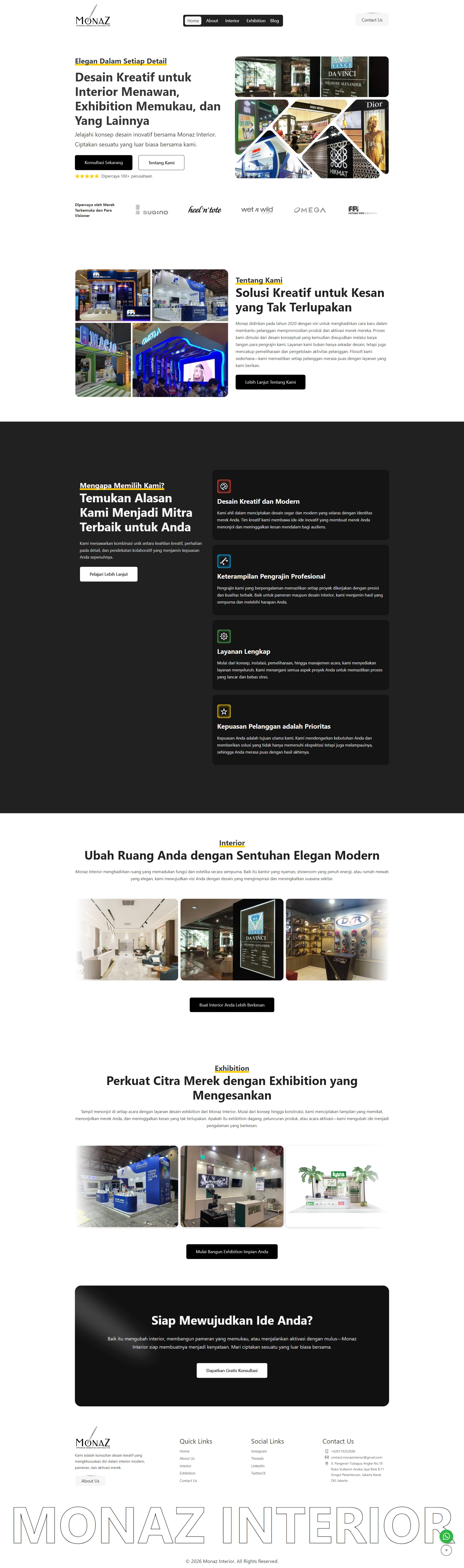 Website Monaz Interior — proyek desain interior oleh Digital Djaya